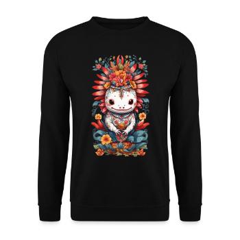 Esthétique mexicaine Floral Axolotl pour animaux de compagnie - Sweat-shirt Unisexe - noir - Devant - Alina (178cm) & Michal (187cm)