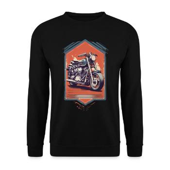 Motorcycle Biker Streetwear Retro Vintage Aesthetic - Unisex Sweatshirt - black - Front - Alina (178cm) & Michal (187cm)