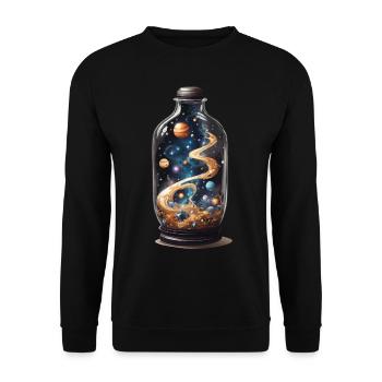 Outer Space in Bottle Boho Esthétique Streetwear - Sweat-shirt Unisexe - noir - Devant - Alina (178cm) & Michal (187cm)