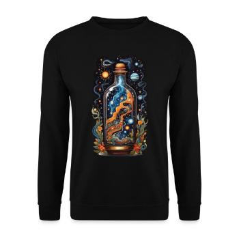 Galaxy in Bottle Boho Style Aesthetic - Unisex Sweatshirt - black - Front - Alina (178cm) & Michal (187cm)