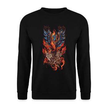 Créature mythique emblématique Phoenix Bird Streetwear - Sweat-shirt Unisexe - noir - Devant - Alina (178cm) & Michal (187cm)