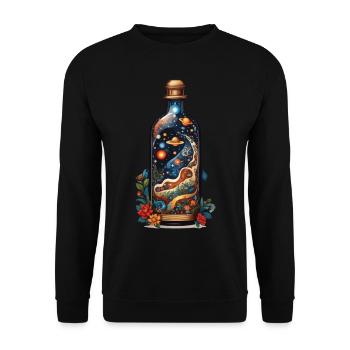 Magique Floral Outer Space Boho Streetwear Design - Sweat-shirt Unisexe - noir - Devant - Alina (178cm) & Michal (187cm)