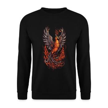Iconic mythical creature phoenix bird streetwear - Unisex Sweatshirt - black - Front - Alina (178cm) & Michal (187cm)