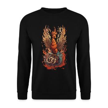 Créature mythique emblématique Phoenix Bird Streetwear - Sweat-shirt Unisexe - noir - Devant - Alina (178cm) & Michal (187cm)