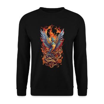 Créature mythique emblématique Phoenix Bird Streetwear - Sweat-shirt Unisexe - noir - Devant - Alina (178cm) & Michal (187cm)
