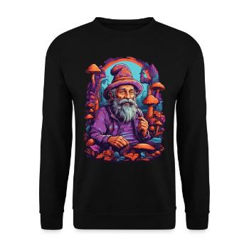 Vivid Colors Psychedelic Art Music Festival - Unisex Sweatshirt - black - Front - Alina (178cm) & Michal (187cm)