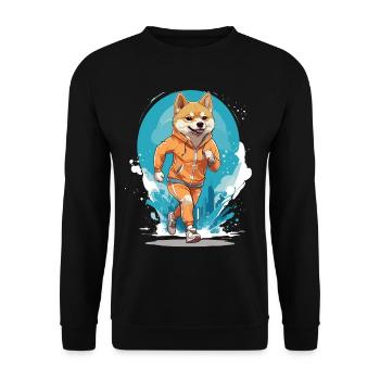 Running Shiba Dog Thrills Jogger - Sweat-shirt Unisexe - noir - Devant - Alina (178cm) & Michal (187cm)