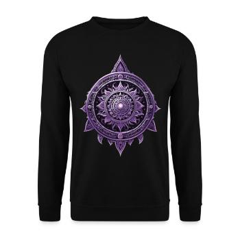 Mandala Design Ästhetisches Muster Spirituelles - Unisex Pullover - Schwarz - Vorne - Alina (178cm) & Michal (187cm)