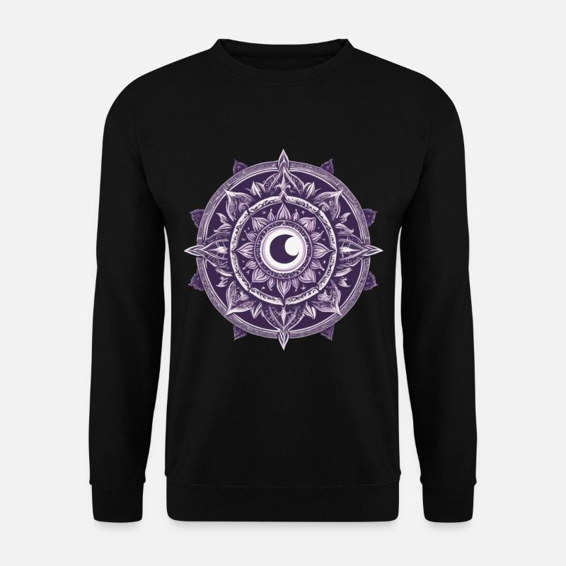 Moon Mandala Design Aesthetic Pattern - Unisex Sweatshirt - black