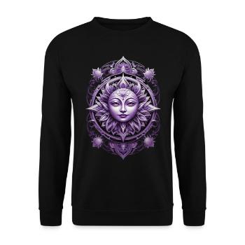 Mandala Design Ästhetisches Muster Spirituelles - Unisex Pullover - Schwarz - Vorne - Alina (178cm) & Michal (187cm)