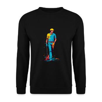 Golfspieler Design Esthétique Golfeur Sport - Sweat-shirt Unisexe - noir - Devant - Alina (178cm) & Michal (187cm)