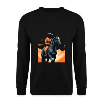 Aesthetic Horses Iconic Equestrian Design - Unisex Sweatshirt - black - Front - Alina (178cm) & Michal (187cm)