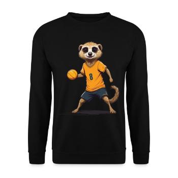 Meerkat Handball Player Streetwear Style - Unisex Sweatshirt - black - Front - Alina (178cm) & Michal (187cm)