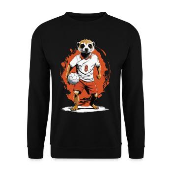 Meerkat Handball Player Streetwear Style - Unisex Sweatshirt - black - Front - Alina (178cm) & Michal (187cm)
