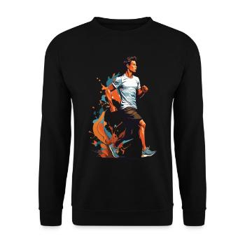 Streetwear Jogging Esthétique Fitness Style - Sweat-shirt Unisexe - noir - Devant - Alina (178cm) & Michal (187cm)