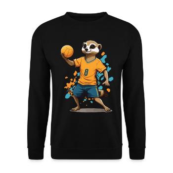 Joueur de handball suricate style streetwear - Sweat-shirt Unisexe - noir - Devant - Alina (178cm) & Michal (187cm)