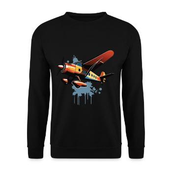 Model Airplane Pilot Airplane Hobby Design - Unisex Sweatshirt - black - Front - Alina (178cm) & Michal (187cm)