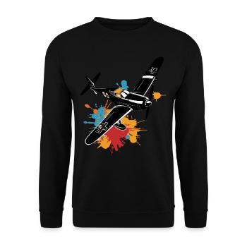Model Airplane Pilot Airplane Hobby Design - Unisex Sweatshirt - black - Front - Alina (178cm) & Michal (187cm)
