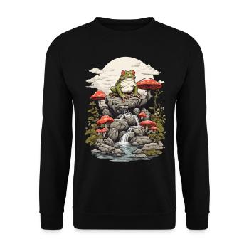 Goblincore Frog Streetwear Aesthetic Vintage - Unisex Sweatshirt - black - Front - Alina (178cm) & Michal (187cm)