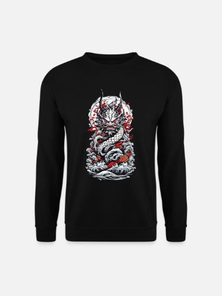 Seeungeheuer Aesthetic Yokai Japanischer Oni - Unisex Pullover - Schwarz