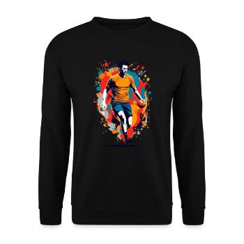 Handballspieler Streetwear Ikonischer Style - Unisex Pullover - Schwarz - Vorne - Alina (178cm) & Michal (187cm)