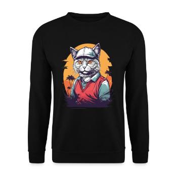 Chats Golfeur Golfeur Streetwear Design - Sweat-shirt Unisexe - noir - Devant - Alina (178cm) & Michal (187cm)