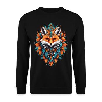 Fox Spiritual Mandala Animal Dream Catcher - Unisex Sweatshirt - black - Front - Alina (178cm) & Michal (187cm)