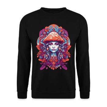 Feather Mandala Spiritual Design Dream Catcher - Unisex Sweatshirt - black - Front - Alina (178cm) & Michal (187cm)
