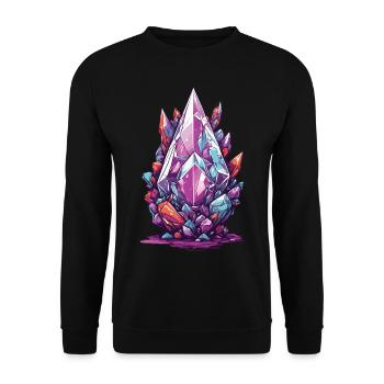 Ästhetische Mineralien Geoden Gestein Streetwear - Unisex Pullover - Schwarz - Vorne - Alina (178cm) & Michal (187cm)