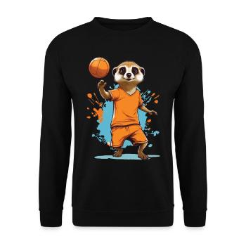 Meerkat handball player streetwear style - Unisex Sweatshirt - black - Front - Alina (178cm) & Michal (187cm)