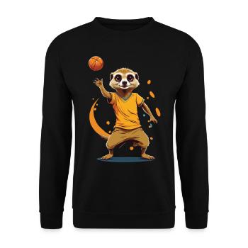 Meerkat handball player streetwear style - Unisex Sweatshirt - black - Front - Alina (178cm) & Michal (187cm)