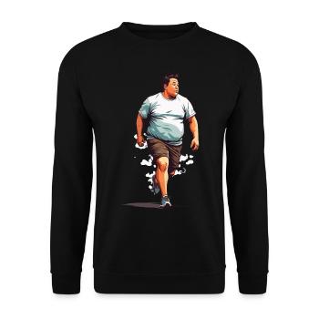 Funny Streetwear Jogging & Fitness Esthétique - Sweat-shirt Unisexe - noir - Devant - Alina (178cm) & Michal (187cm)