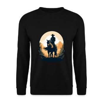 Aesthetic Horse Rider Streetwear Iconic - Unisex Sweatshirt - black - Front - Alina (178cm) & Michal (187cm)