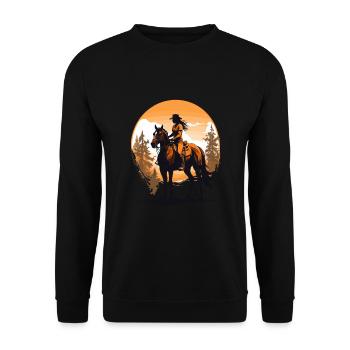 Aesthetic Horses Iconic Rider Design - Unisex Sweatshirt - black - Front - Alina (178cm) & Michal (187cm)