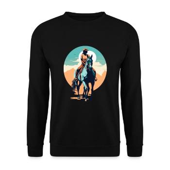 Aesthetic Horses Iconic Design Riders - Unisex Sweatshirt - black - Front - Alina (178cm) & Michal (187cm)