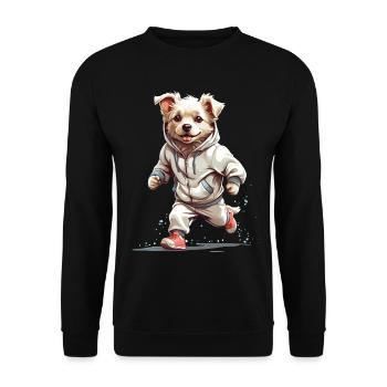 Dog Streetwear Jogging Aesthetic Fitness Style - Unisex Sweatshirt - black - Front - Alina (178cm) & Michal (187cm)