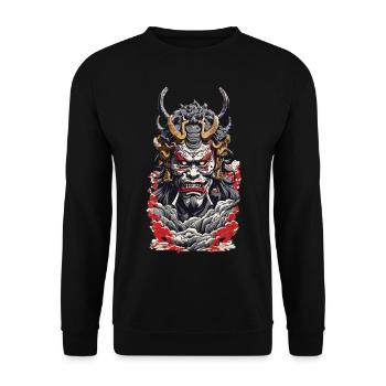 Esthétique Yokai Streetwear Démon Japonais - Sweat-shirt Unisexe - noir - Devant - Alina (178cm) & Michal (187cm)