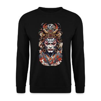 Ästhetik Yokai Oni Ukiyo-E Vintage Japan Stil - Unisex Pullover - Schwarz - Vorne - Alina (178cm) & Michal (187cm)