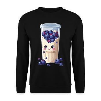 Myrtilles Mignon Milkshake Kawaii Fun - Sweat-shirt Unisexe - noir - Devant - Alina (178cm) & Michal (187cm)