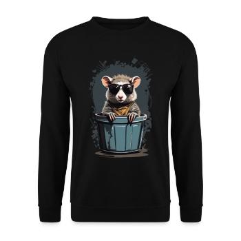Cool Possum Funny Garbage Can Residents - Unisex Sweatshirt - black - Front - Alina (178cm) & Michal (187cm)