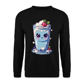 Myrtilles Mignon Milkshake Doux Amusant - Sweat-shirt Unisexe - noir - Devant - Alina (178cm) & Michal (187cm)