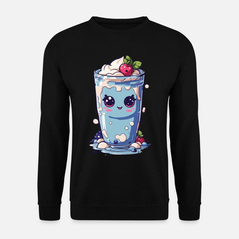 Myrtilles Mignon Milkshake Doux Amusant - Sweat-shirt Unisexe - noir