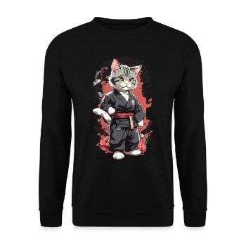 Karaté Chat Arts Martiaux Drôle Autodéfense - Sweat-shirt Unisexe - noir - Devant - Alina (178cm) & Michal (187cm)