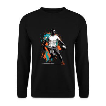 Handball Player Streetwear Iconic Style Design - Unisex Sweatshirt - black - Front - Alina (178cm) & Michal (187cm)