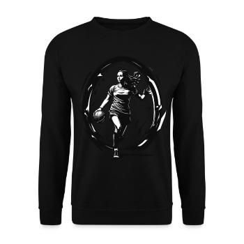 Joueur de handball streetwear Un style iconique - Sweat-shirt Unisexe - noir - Devant - Alina (178cm) & Michal (187cm)