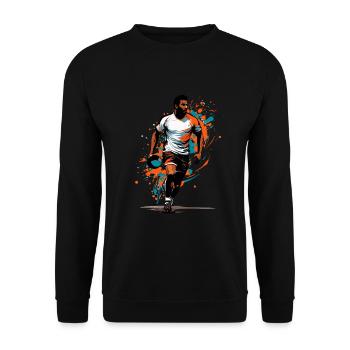 Handball Player Streetwear Iconic Style - Unisex Sweatshirt - black - Front - Alina (178cm) & Michal (187cm)