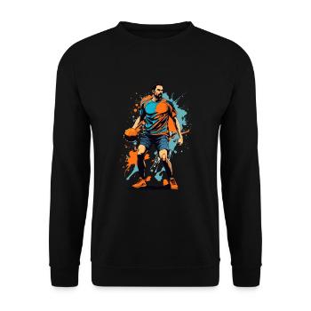Handballspieler Streetwear Ikonischer Style - Unisex Pullover - Schwarz - Vorne - Alina (178cm) & Michal (187cm)