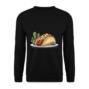 Cinco De Mayo Taco Liebhaber Aesthetic Streetwear - Unisex Pullover - Schwarz - Vorne - Alina (178cm) & Michal (187cm)