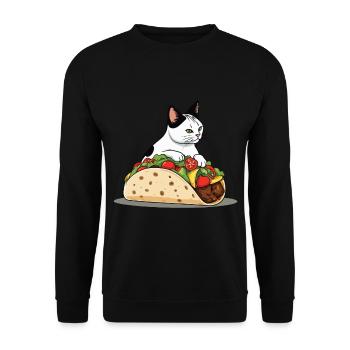 Taco Cat Cinco De Mayo Aesthetic Funny Food - Unisex Sweatshirt - black - Front - Alina (178cm) & Michal (187cm)