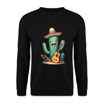 Cactus Mariachi Guitariste Cinco De Mayo - Sweat-shirt Unisexe - noir - Devant - Alina (178cm) & Michal (187cm)